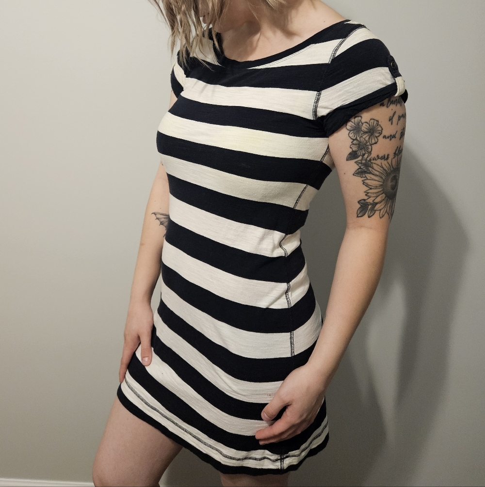Striped Black and White Dress